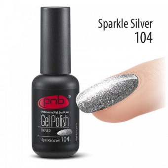 Гель-лак PNB 104 Sparkle Silver - UV Gel Polish PNB (8 ml)