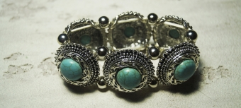 Браслет черненое серебро Бирюза арт.1519