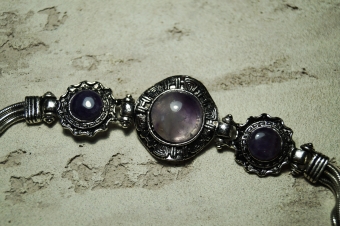 Браслет черненое серебро Аметист арт.1517