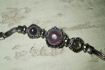 Браслет черненое серебро Аметист арт.1513