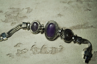 Браслет черненое серебро Аметист арт.1516