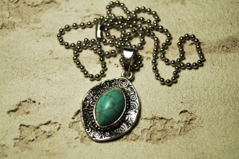 Подвеска черненое серебро Бирюза арт.1530