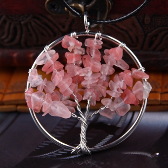 Подвеска дерево нат.камень нефритовый гравий арт.2226