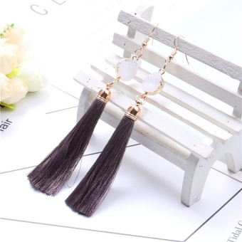 Серьги кисточки с нат.камнем арт.2298-9