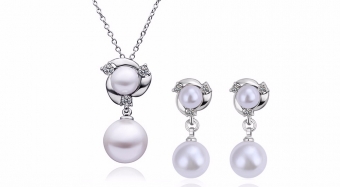 Комплект украшений белое 18K арт.10125