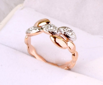 Кольцо позолота 18K арт.50035